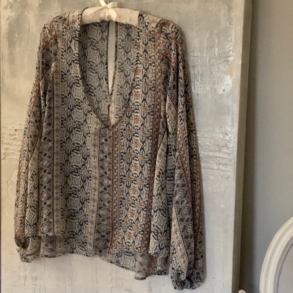 Long Sleeve Orange & Blue Show Me Your Mumu Shirt